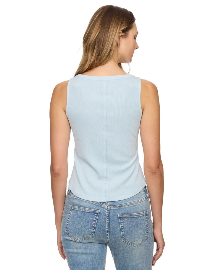 Denning Henley Tank Top in Light Blue