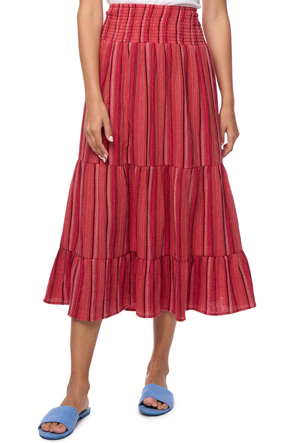 Lavina Smocked midi skirt
