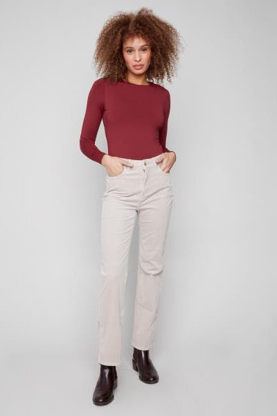 Straight Leg Corduroy Pant in Oat