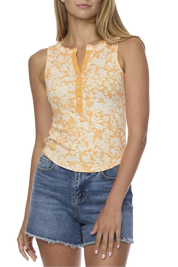 Valeria Henley Tank Top in Marigold