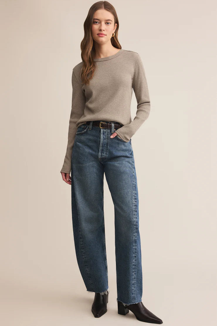 Arleta Mini Thermal Top in Smoked Heather