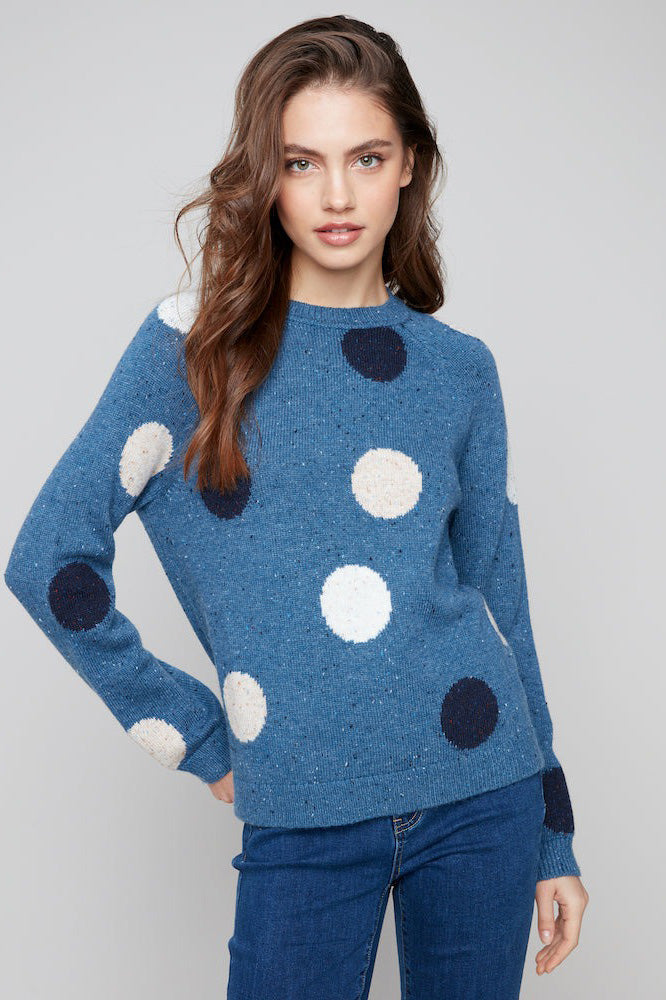 Dot Mock Neck Sweater