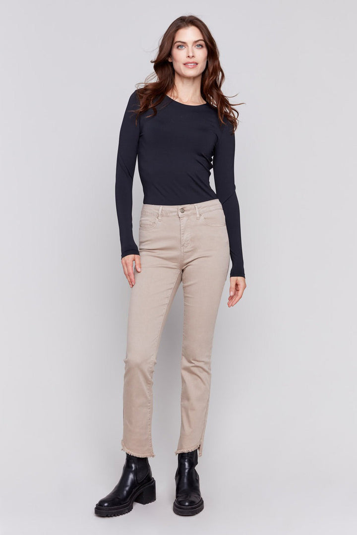 Bootcut Twill Pants - Almond