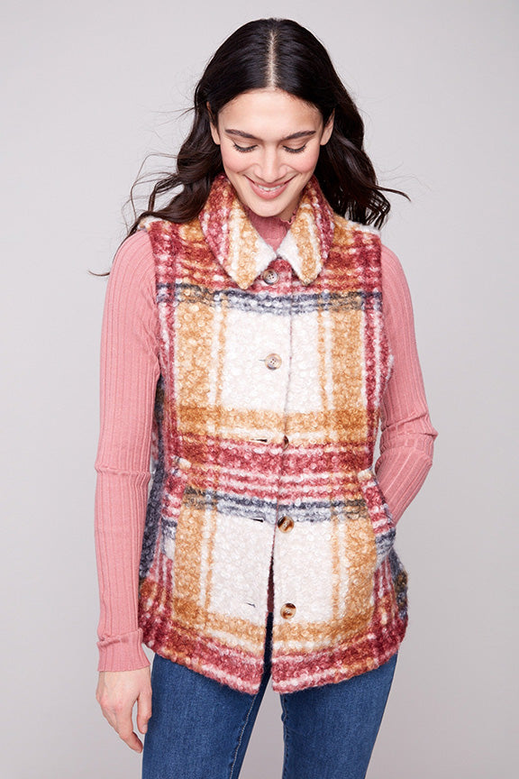 Plaid Knit Vest