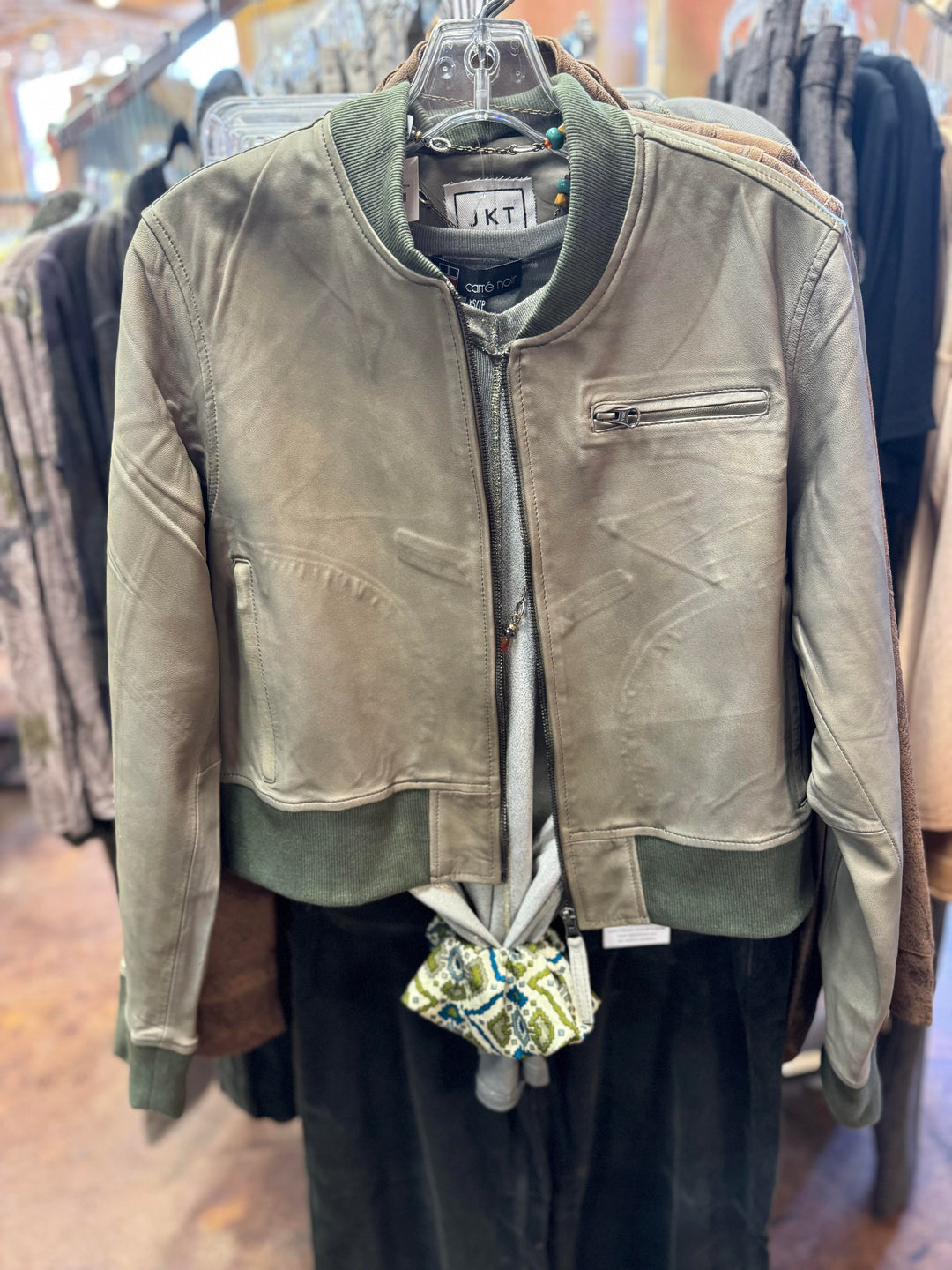 Collins patina leather jkt