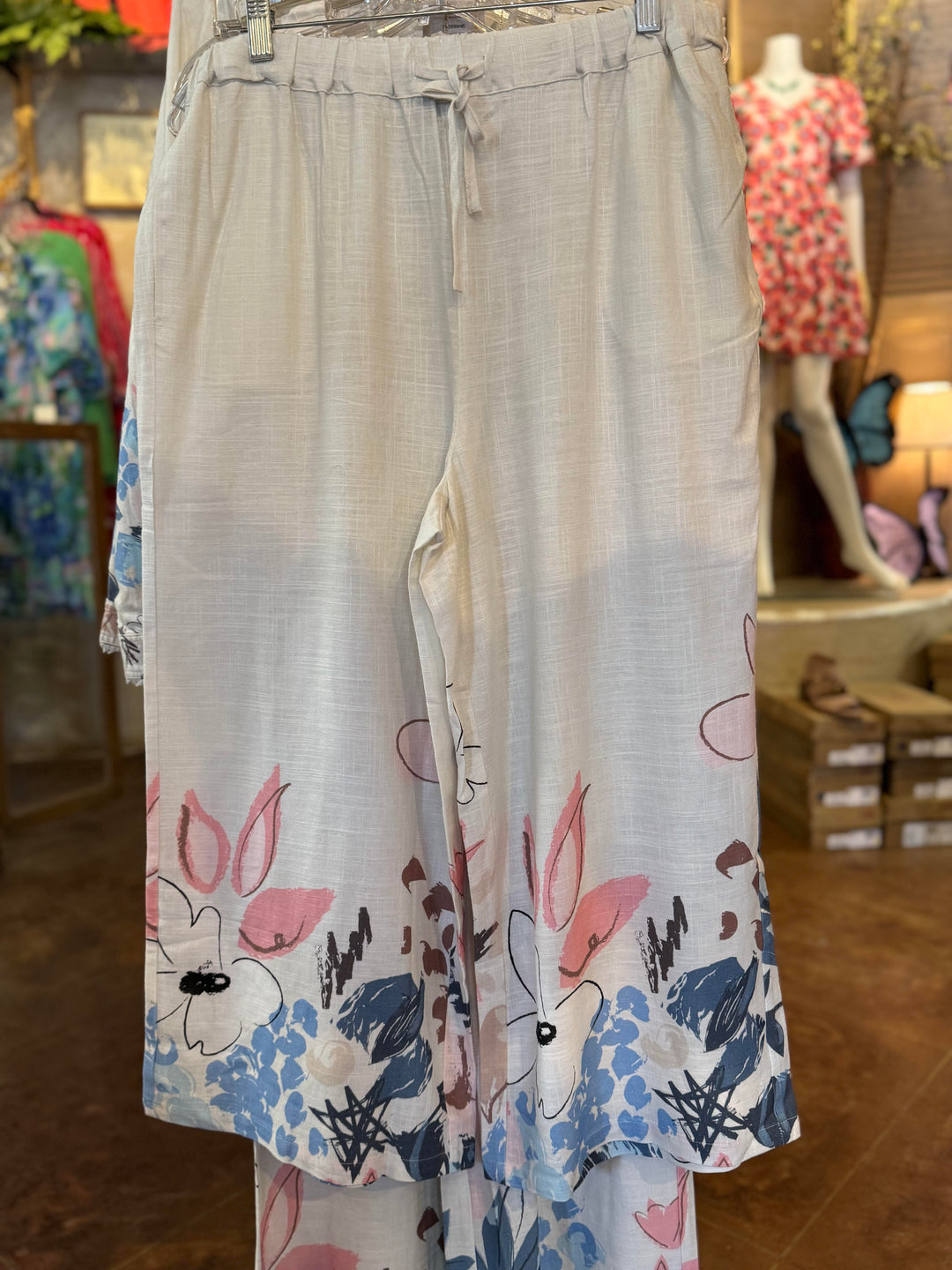 Printed pant w/ drawstring