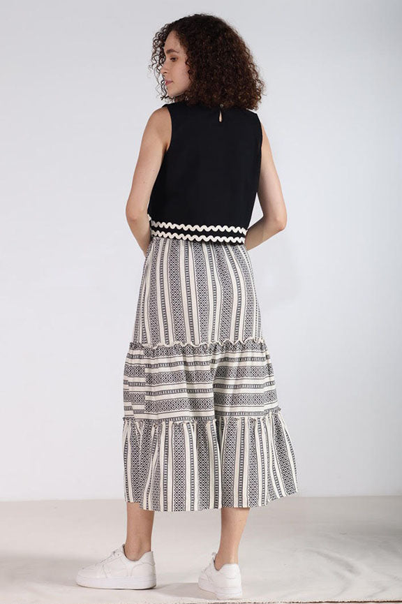 Monochrome Maxi Skirt