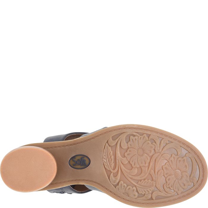 Camille Wrap Around Leather Sandal in Sky Navy