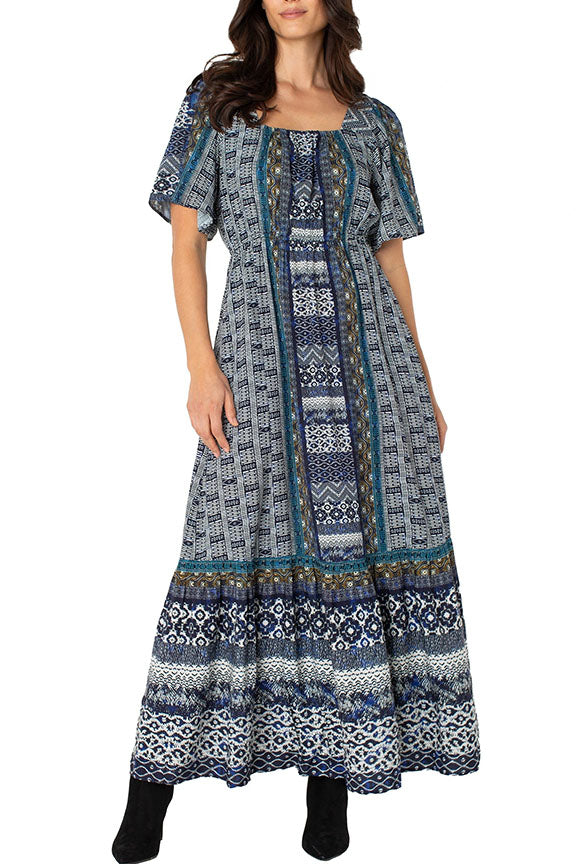 Square Neck Woven Maxi Dress