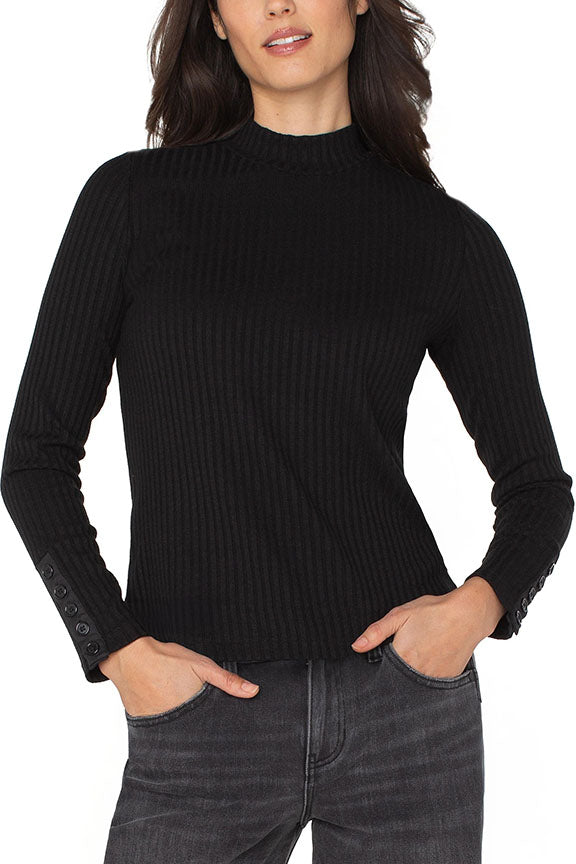 Long Sleeve Mock Neck Knit Top