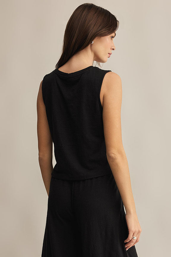 Sloane Textured Top in Black