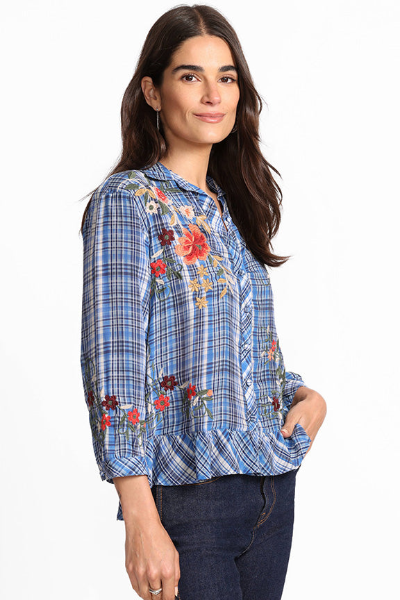 Peplum Ruffle Hem bLOUSE