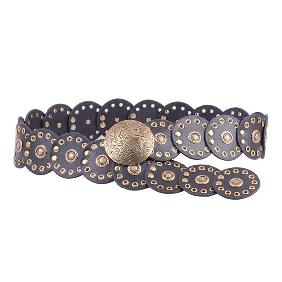 Western Arrow Circle Belt in Black