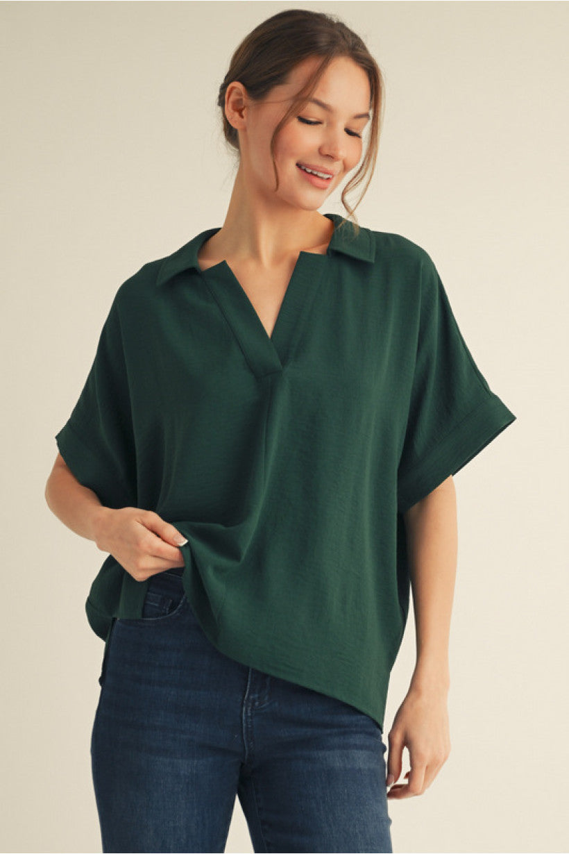 Dolman Sleeve Top in Hunter Green