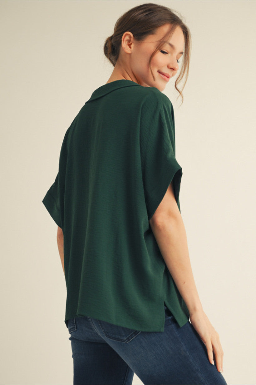 Dolman Sleeve Top in Hunter Green