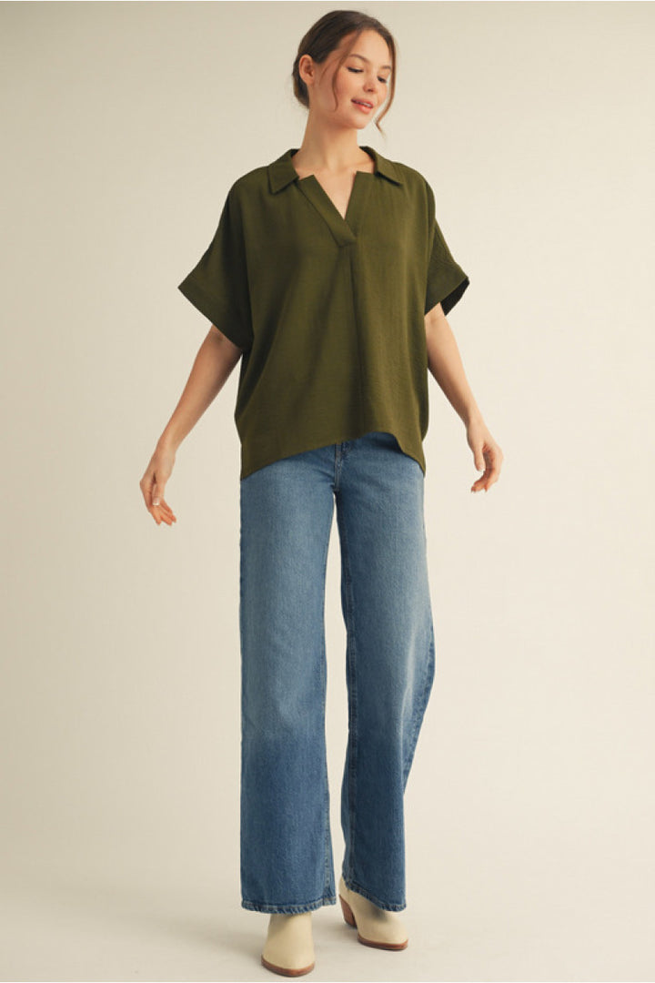 Dolman Sleeve Top in Olive