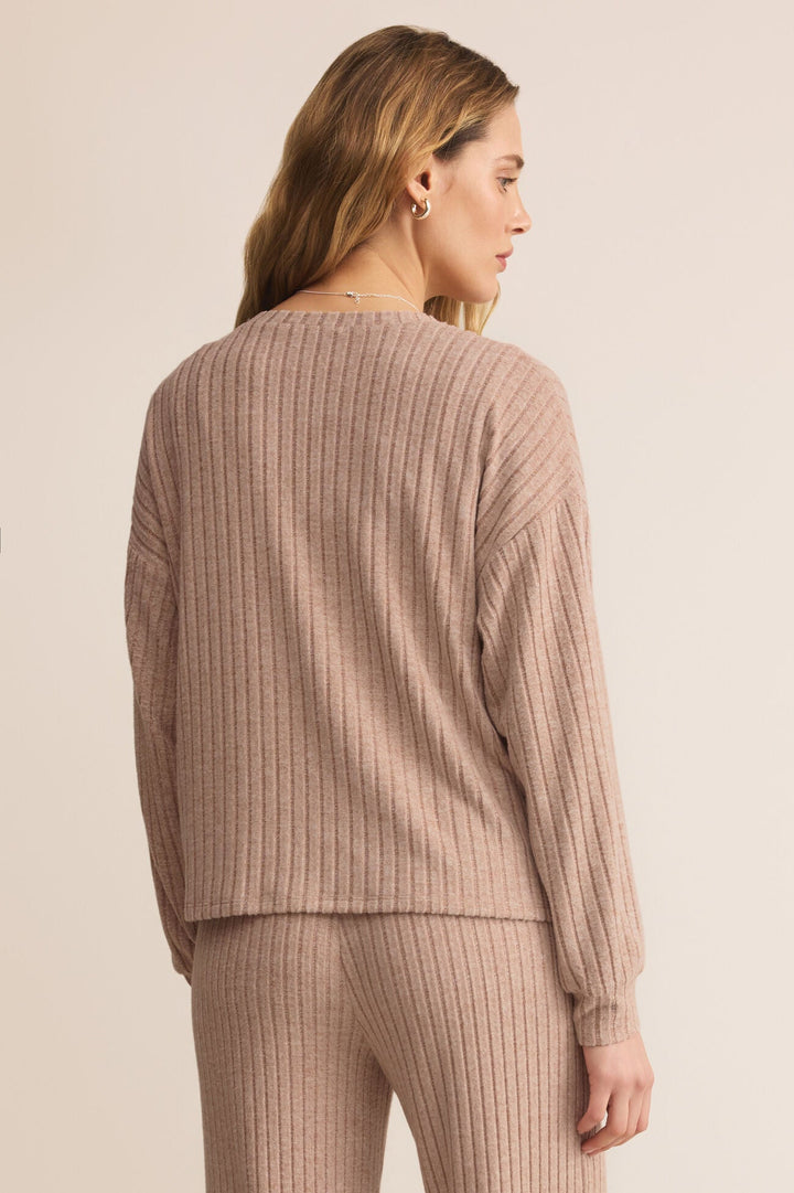 Daydream Rib Top in Iced Coffee