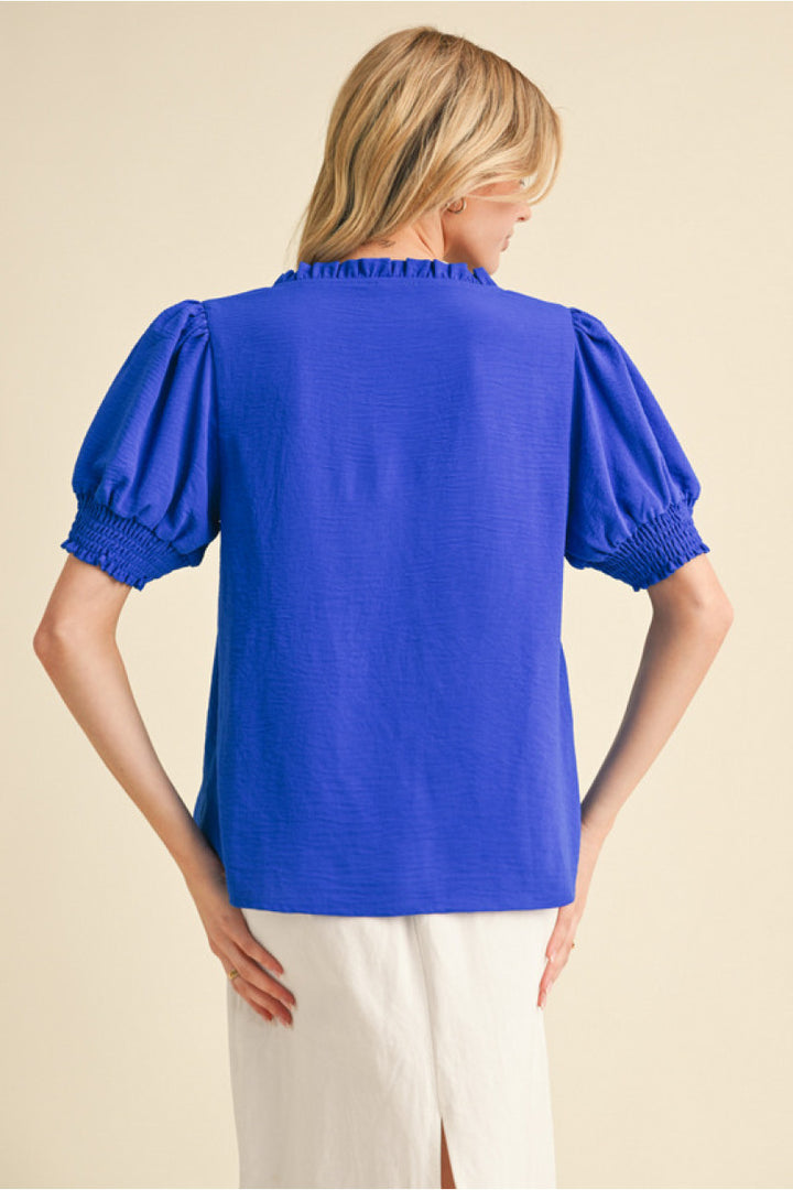 Puffed Sleeve Blouse in Royal