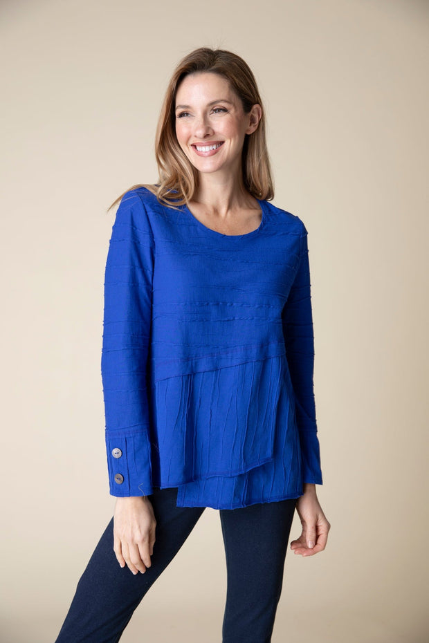 Steady Stream Overlay Top - Sapphire