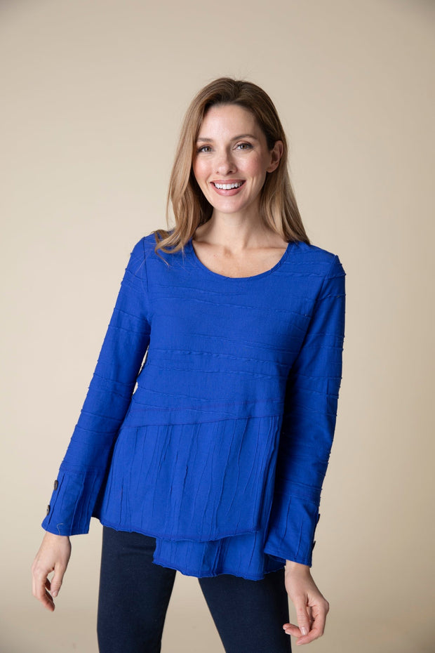 Steady Stream Overlay Top - Sapphire