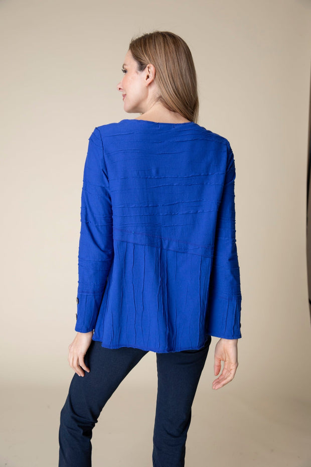 Steady Stream Overlay Top - Sapphire