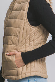 Ultra Light Puffer Vest in Khaki