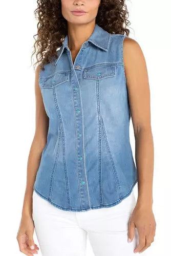 Sleeveless Slim Cut Shirt