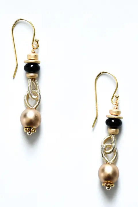 Tri-tone Dangle Earring