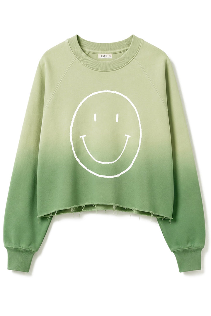 Happy Face Crop Sweatshirt