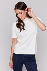 Short Sleeve Mock Neck Top