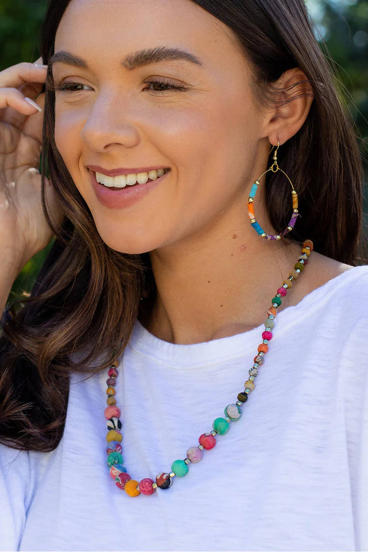 Aasha Beaded Kantha Handcrafted Necklace