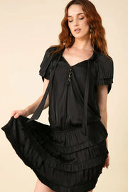Alexandria Solid Drop Waist Dress