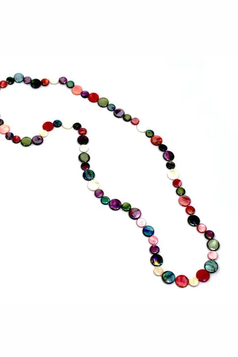 Single Strand Mother of Pearl Necklace in Summer Garden