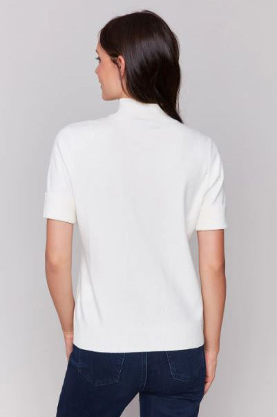 Short Sleeve Mock Neck Top