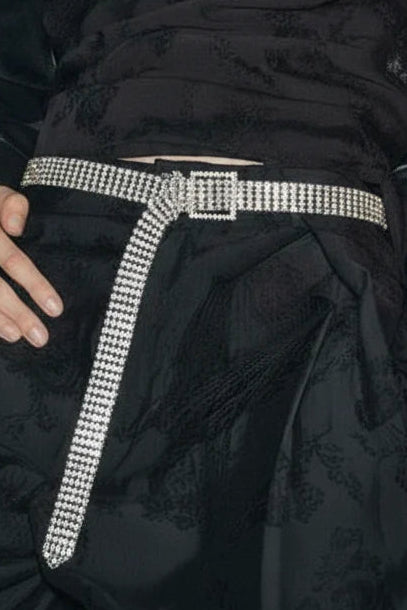 Crystal Embellished Mesh Belt
