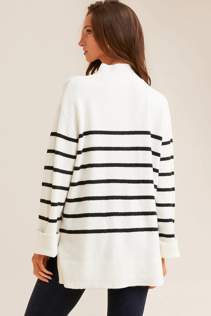 Black and White Striped Sweater