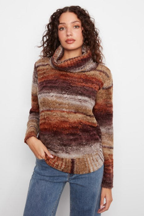 Cowl Neck Rounded Hem Sweater
