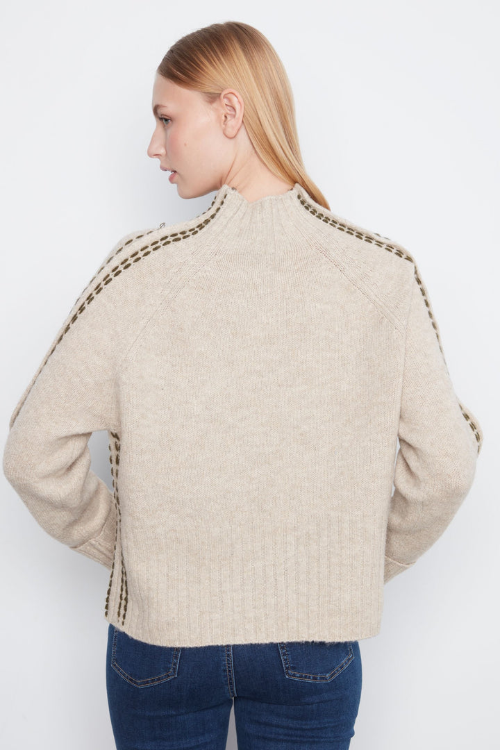 Mock Neck Raglan Sleeve Sweater