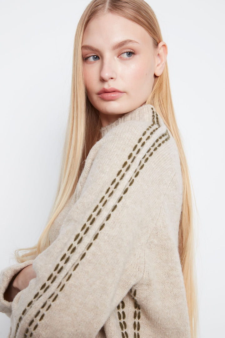 Mock Neck Raglan Sleeve Sweater
