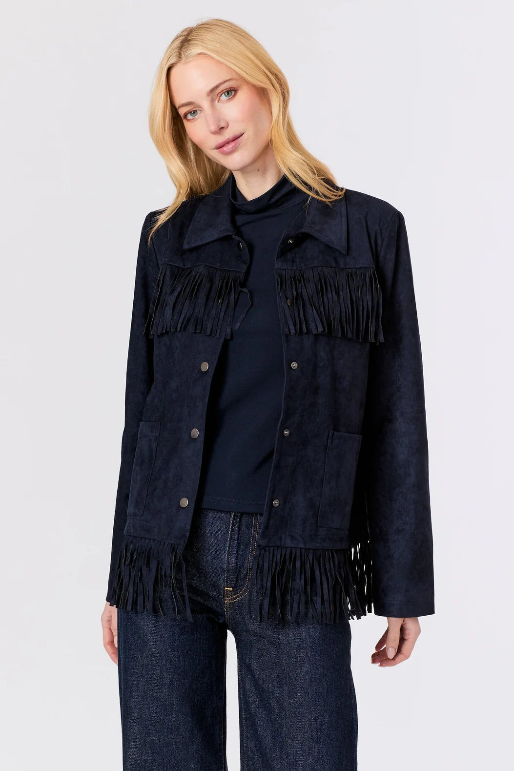 Faux Suede Western Fringe Jacket