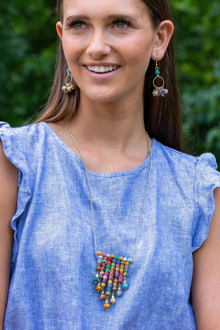Aasha Kantha Handcrafted Dangling Beaded Long Necklace