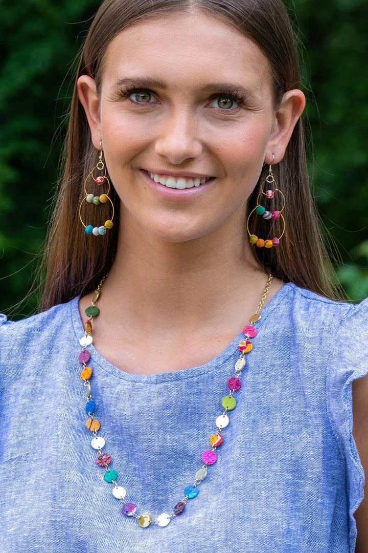 Aasha Coin Beaded Kantha Handcrafted Necklace