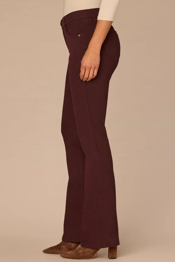 "Ab"solution® High Rise Itty Bitty Boot Woven Pant in Oxblood