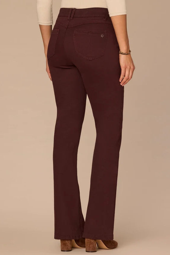 "Ab"solution® High Rise Itty Bitty Boot Woven Pant in Oxblood