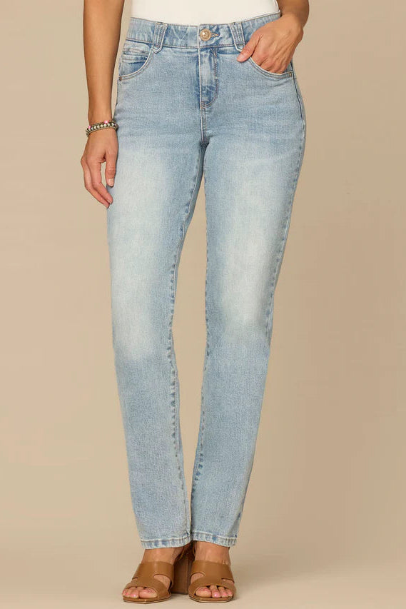 Mid-rise Booty Lift Straight Leg Jean