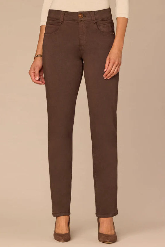 "Ab"solution® Straight Leg Colored Jean in Brown