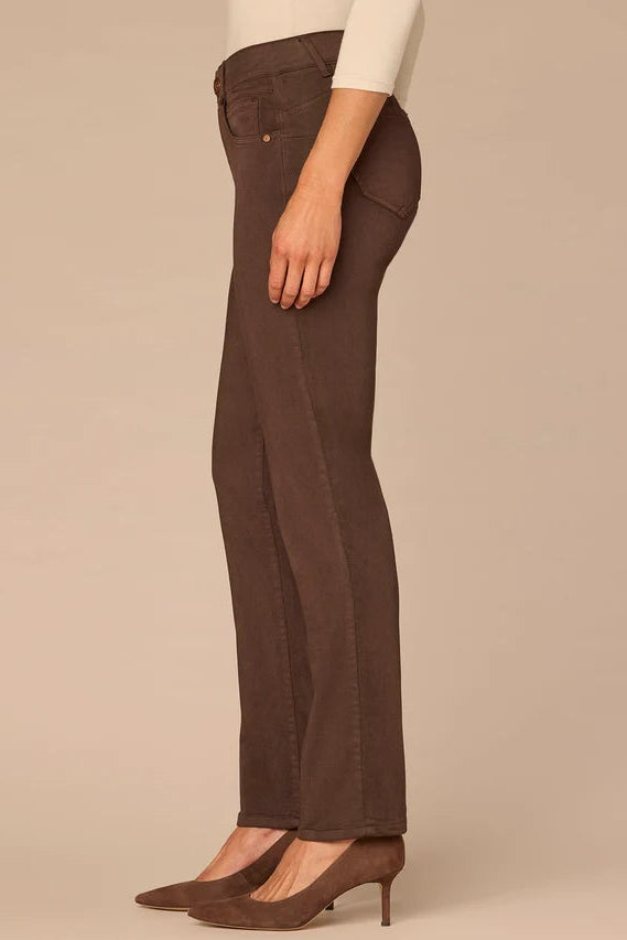 "Ab"solution® Straight Leg Colored Jean in Brown