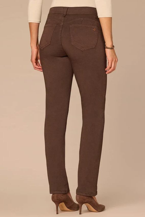 "Ab"solution® Straight Leg Colored Jean in Brown