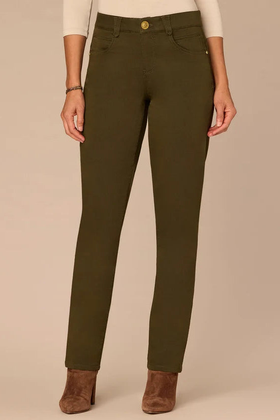 "Ab"solution® Straight Leg Colored Jean in Duffle Green
