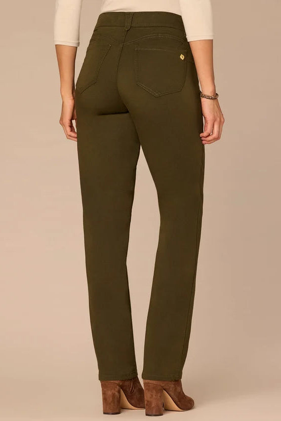 "Ab"solution® Straight Leg Colored Jean in Duffle Green